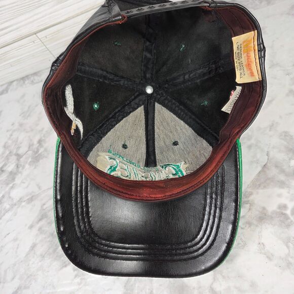 Vintage 90's Philadelphia Eagles Genuine Leather Made in USA Snapback Hat - Picture 7 of 11